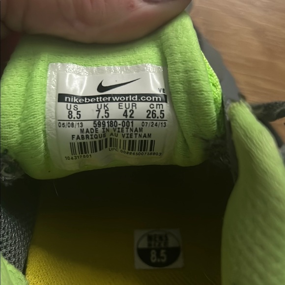 Gray and Neon Green Athletic Shoes - Picture 10 of 11